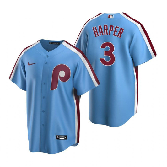 Bryce Harper #3 Philadelphia Phillies Cooperstown Limited Jersey - Light Blue