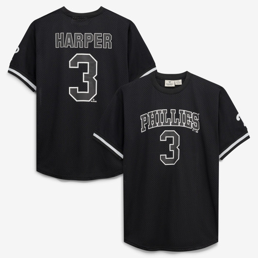 Bryce Harper #3 Philadelphia Phillies Fanatics Men'S Big & Tall Heavyweight Mesh Limited Jersey - Black White