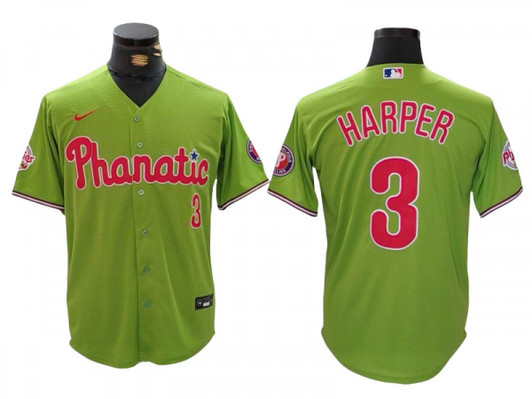 Bryce Harper #3 Philadelphia Phillies Fashion Limited Jersey - Green