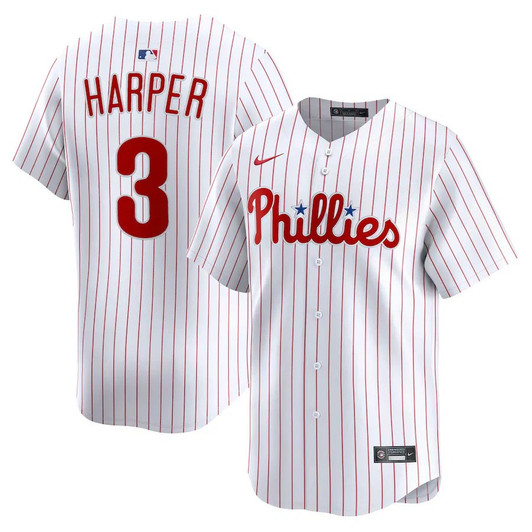 Bryce Harper #3 Philadelphia Phillies Home Limited Jersey - White