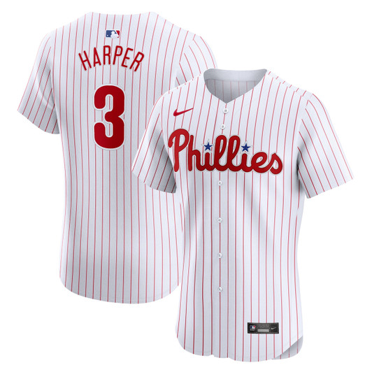 Bryce Harper #3 Philadelphia Phillies Nike Home Elite Jersey - White