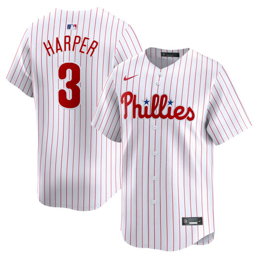 Bryce Harper #3 Philadelphia Phillies Nike Home Limited Player Jersey - White