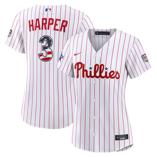Bryce Harper #3 Philadelphia Phillies Nike Women'S 2026 All-Star Edition Stars Stripes Stadium Limited Jersey - White
