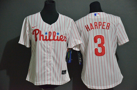 Bryce Harper #3 Philadelphia Phillies Nike Womens Limited Cool Base Jersey - White