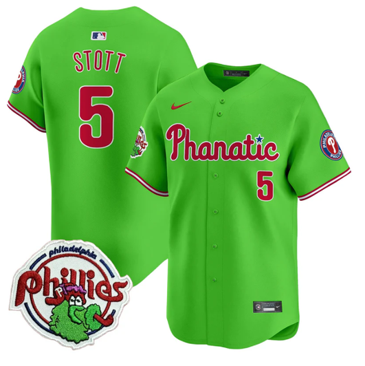Bryson Stott #5 Philadelphia Phillies Phanatic Patch Vapor Premier Limited Gr Jersey