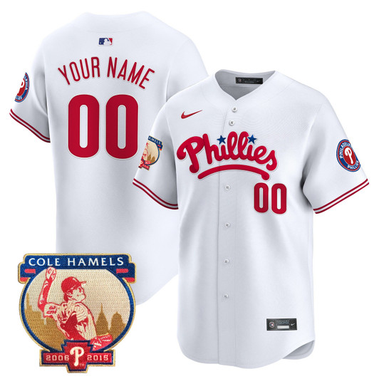 Cole Hamels #35 Philadelphia Phillies Patch Vapor Premier Limited Custom Jersey