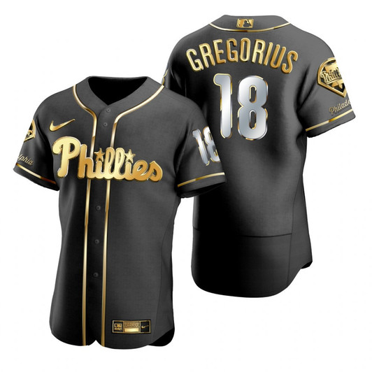 Didi Gregorius #18 Philadelphia Phillies Brandedition Black Gift Phillies Fans Limited Jersey - Golden