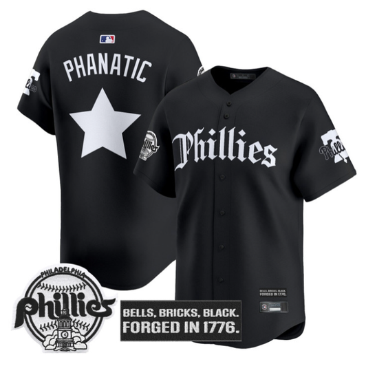Gothic Liberty #10 Philadelphia Phillies Phanatic Edition Limited Jersey - Black