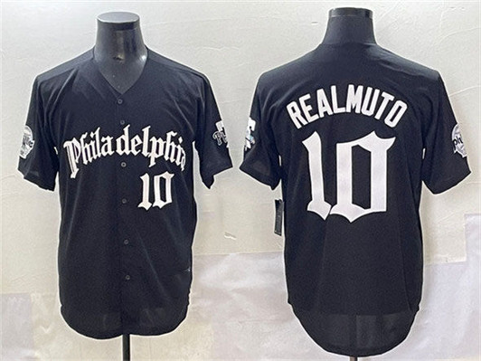 J.T. Realmuto #10 Philadelphia Phillies Gothic Vapor Limited Base Jersey - Black