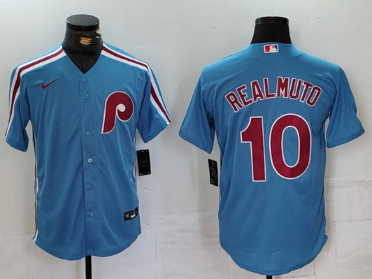 Jt Realmuto #10 Philadelphia Phillies Throwback Limited Jersey - Light Blue