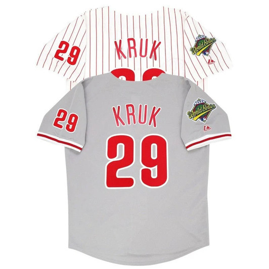 John Kruk #29 Philadelphia Phillies 1993 World Series Home Road Limited Jersey