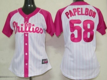 Jonathan Papelbon #58 Philadelphia Phillies Majestic Womens 2012 Fashion By Athletic Limited Jersey