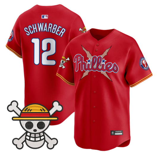 Kyle Schwarber #12 Philadelphia Phillies 2025 One Piece Limited Jersey - Red