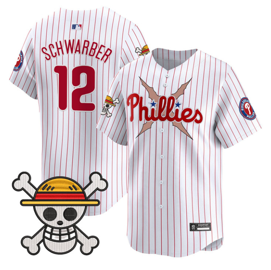 Kyle Schwarber #12 Philadelphia Phillies 2025 One Piece Stripes Limited Jersey