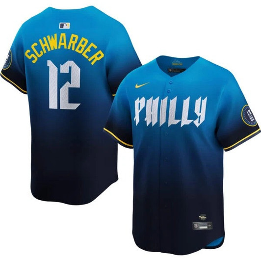 Kyle Schwarber #12 Philadelphia Phillies City Connect Limited Jersey - Blue