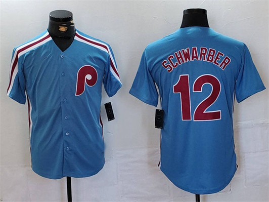 Kyle Schwarber #12 Philadelphia Phillies Limited Cool Base Baseball Jersey - Blue