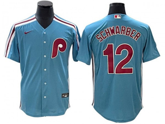 Kyle Schwarber #12 Philadelphia Phillies Limited Cool Base Jersey - Light Blue