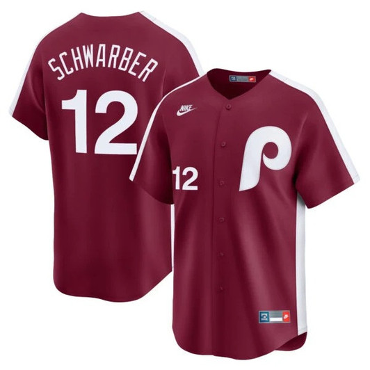 Kyle Schwarber #12 Philadelphia Phillies Cooperstown Limited Jersey - Maroon