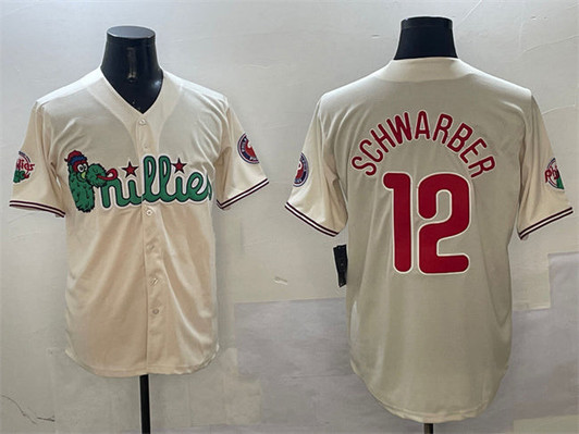 Kyle Schwarber #12 Philadelphia Phillies Phanatic Limited Basebal Jersey - Cream