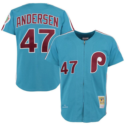 Larry Andersen #47 Philadelphia Phillies 1984 Limited Throwback Jersey - Blue