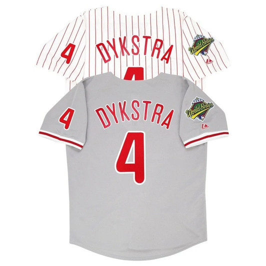 Lenny Dykstra #4 Philadelphia Phillies 1993 World Series Home Road Limited Jersey