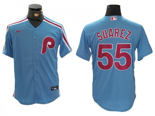 Light Blue #55 Philadelphia Phillies Ranger Surez Limited Jersey