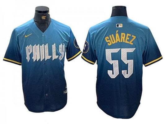Philadelphia Phillies #55 2024 Ranger Surez City Connect Limited Jersey - Blue