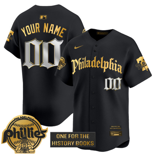 Philadelphia Phillies 'Retro Newspaper Edition' Vapor Premier Limited Custom Jersey - Gold