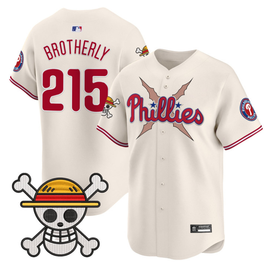Philadelphia Phillies 2025 Brotherly #215 One Piece Limited Jersey - Cream