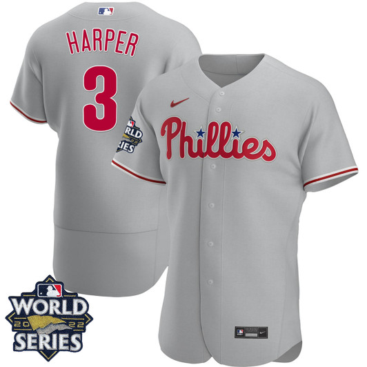 Philadelphia Phillies Men'S 2022 Road World Series Limited Jersey - Gray