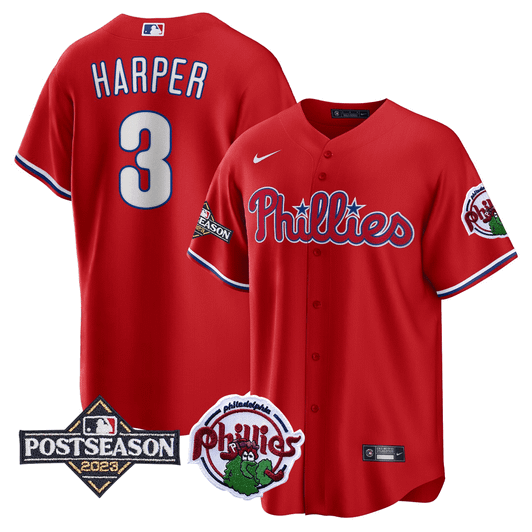 Philadelphia Phillies Men'S 2023 Postseason Patch Limited Jersey