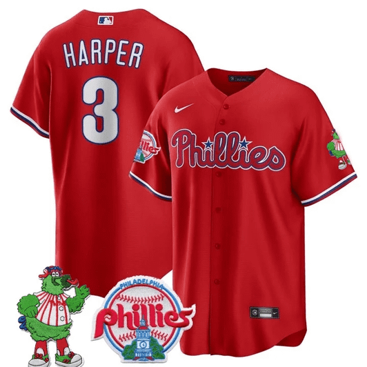 Philadelphia Phillies Men'S Phillie Phanatic Patch Limited Cool Base Jersey