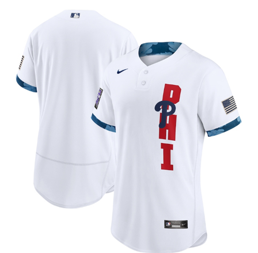 Philadelphia Phillies Mens 2021 Blank Star Limited Flex Base Jersey - White