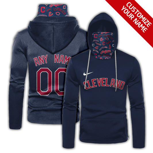 Cleveland Guardians #00 Mlb Team Dark Blue Jersey Style Gift With Custom Number Name For Cleveland Guardians Fans Masked Hoodie