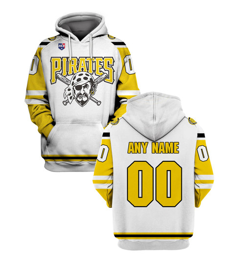 Pittsburgh Pirates Mlb Baseball Team White Jersey Style Personalized Number Name Gift For Pirates And Hockey Fans Hoodie
