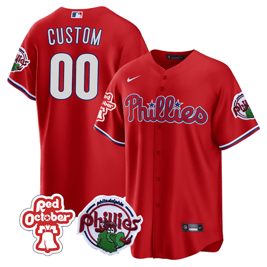 Philadelphia Phillies October Patch Limited Custom Jersey - Red