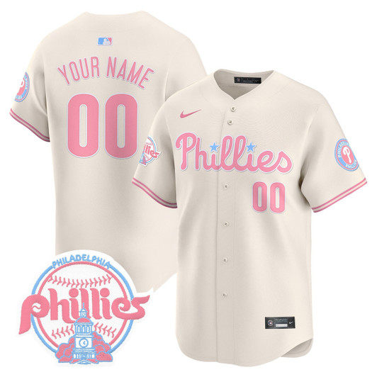 Philadelphia Phillies Vapor Premier Limited V2 Custom Jersey - Bubblegum Pink