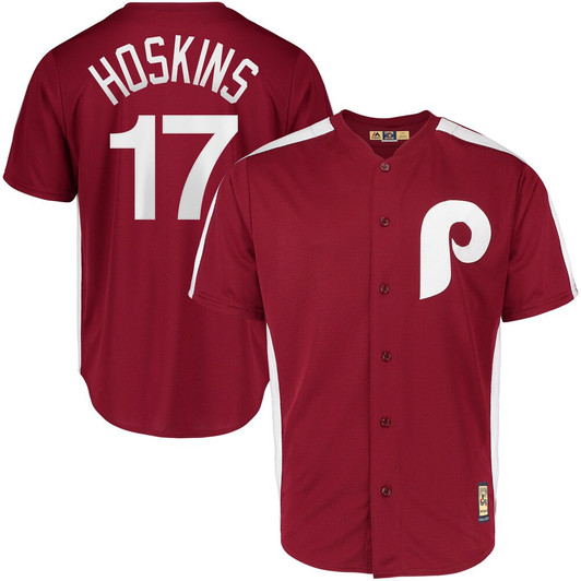 Rhys Hoskins #17 Philadelphia Phillies Majestic 1979 Saturday Night Special Cool Base Cooperstown Limited Player Jersey - Maroon
