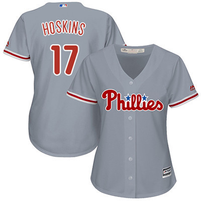 Rhys Hoskins #17 Philadelphia Phillies Womens Road Limited Jersey - Grey
