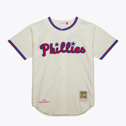 Richie Ashburn #1 Philadelphia Phillies 1948 Authentic Jersey - Cream