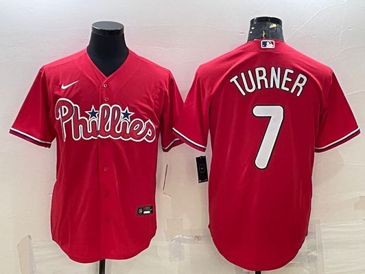 Trea Turner #7 Philadelphia Phillies Mens Limited Cool Base Baseball Jersey - Red
