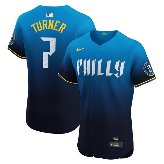 Trea Turner #7 Philadelphia Phillies Nike Men'S City Connect Elite Jersey - Navy