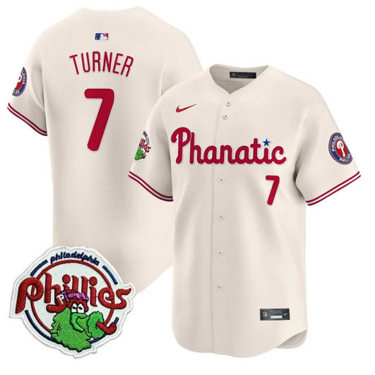 Trea Turner #7 Philadelphia Phillies Phanatic Patch Vapor Premier Limited Cre Jersey