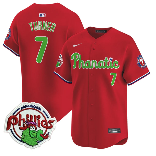 Trea Turner #7 Philadelphia Phillies Phanatic Patch Vapor Premier Limited Jersey - Red