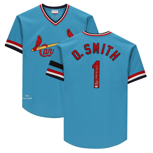 Ozzie Smith St. Louis Cardinals Fanatics Autographed Blue Mitchell & Ness Jersey with "The Wizard" Inscription
