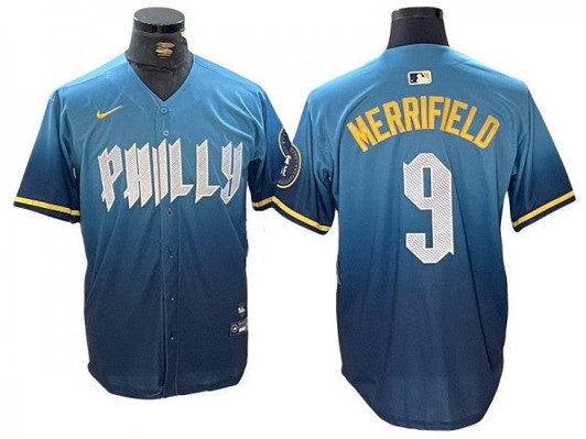 Whit Merrifield #9 Philadelphia Phillies 2024 City Connect Limited Jersey - Blue