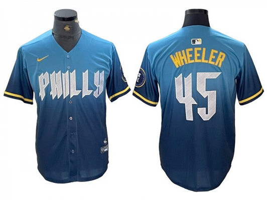 Zack Wheeler #45 Philadelphia Phillies 2024 City Connect Limited Jersey - Blue