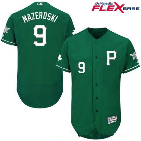 Bill Mazeroski #9 Pittsburgh Pirates Majestic Mens 2016 St Patricks Day Limited Flex Base Jersey - Green