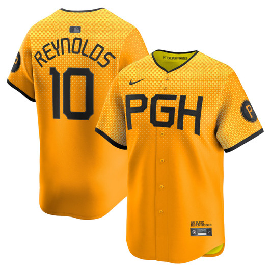 Bryan Reynolds #10 Pittsburgh Pirates Nike City Connect Limited Player Jersey - Gold