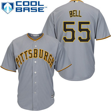 Josh Bell #55 Pittsburgh Pirates Mens Limited Cool Base Baseball Jersey - Grey